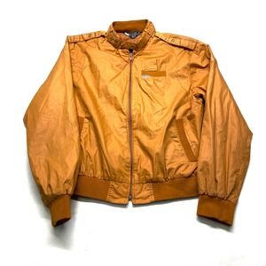 Trader Bay Bomber Jacket Men's Large Brown Cotton Pockets Full Zip Long Sleeve